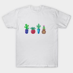 Gouache Cacti pots T-Shirt